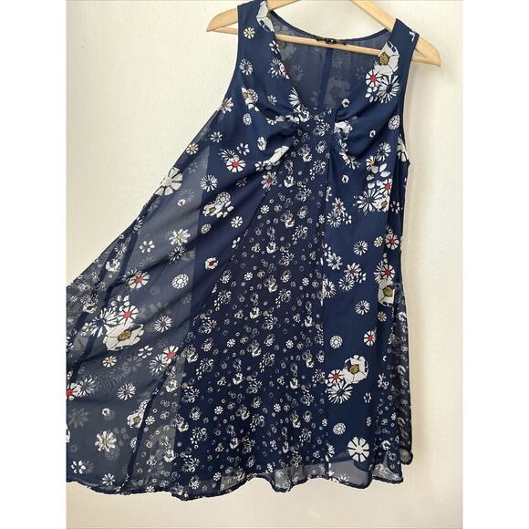 Jason Wu for Target blue floral v neck a‎ line chiffon summer dress M sleeveless - Picture 5 of 7